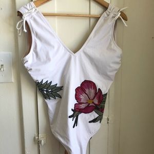 Anthropologie Embroidered Allihop one piece suit